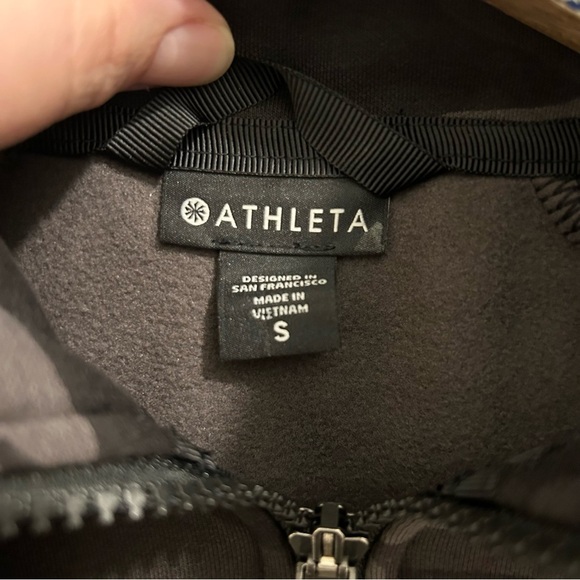 Athleta Triumph Printed Hoodie NWT Small Camouflage black gray sweatshirt - Picture 9 of 13